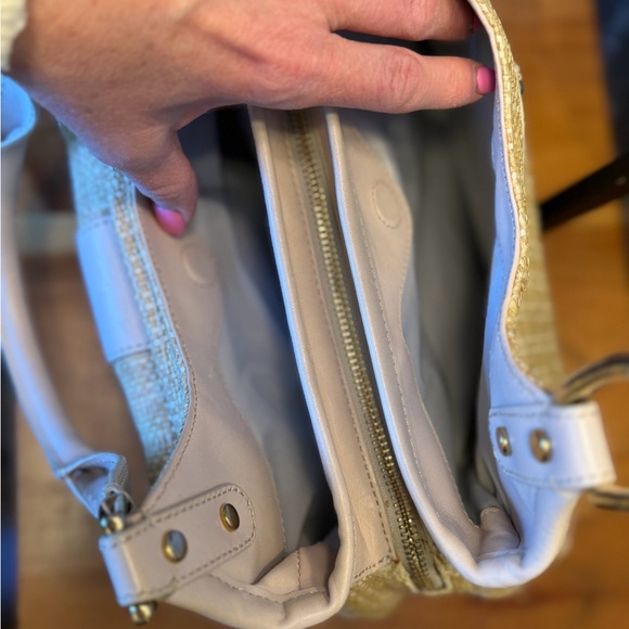 Cole Haan Vintage Late 1990s Woven Straw Satchel - Picture 9 of 16